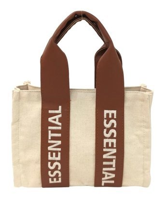 Çlk Accessories Kanvas Kumaş Yazı Baskıl ElVe Krem Kadın Omuz Çantası Krem