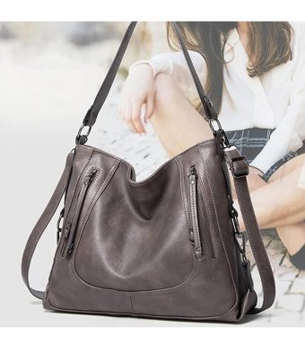 Alibee Tote Moda Hobo Büyük Kadın Omuz Çantası Gri