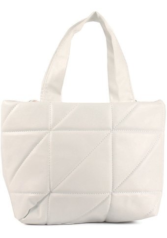 Luwwe Bag'S Yumuşak Doku Şişme Kapitoneli 20691 Kadın Omuz Çantası Beyaz
