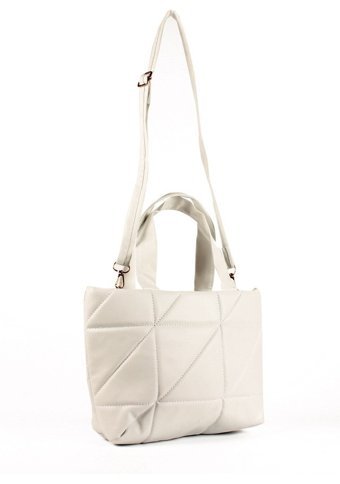 Luwwe Bag'S Yumuşak Doku Şişme Kapitoneli 20691 Kadın Omuz Çantası Beyaz