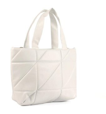 Luwwe Bag'S Yumuşak Doku Şişme Kapitoneli 20691 Kadın Omuz Çantası Beyaz