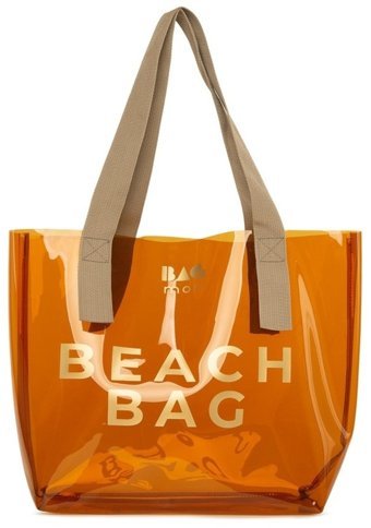 Bagmori Beach Bag Şeffaf Plaj Kadın Omuz Çantası Vizon