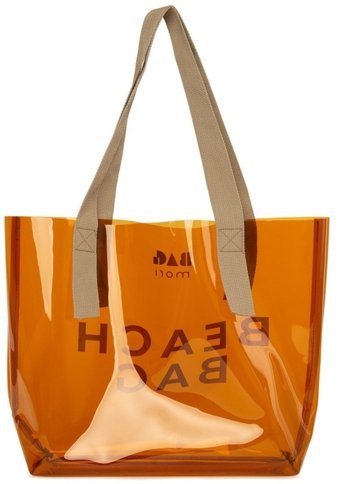 Bagmori Beach Bag Şeffaf Plaj Kadın Omuz Çantası Vizon