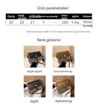 Worryfreeshopping Lbw Küçük Kare Kolyeli Kadın Omuz Çantası Kahverengi