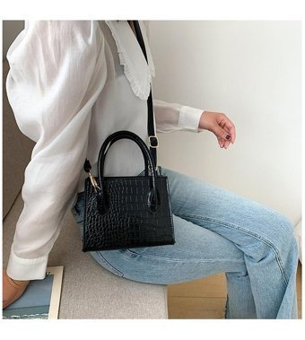 Jzcat Retro Simple Moda Kadın Omuz Çantası Siyah
