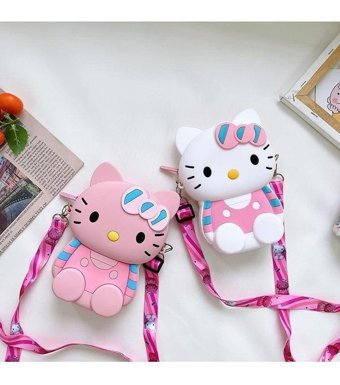 Piraye Gift Hello Kitty Silikon Kadın Omuz Çantası Beyaz