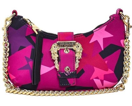 Versace Jeans Couture Geometrik Yüzey Detaylı Kadın Omuz Çantası Fuşya