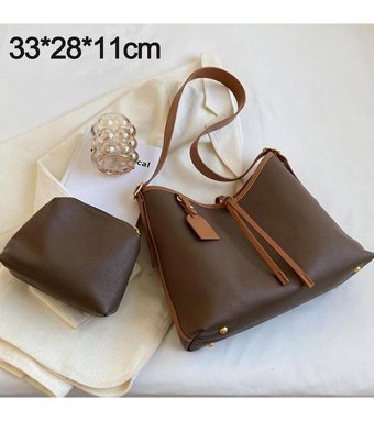 Alibee Moda Tote Üst Saplı lı Şık Kadın Omuz Çantası Kahverengi