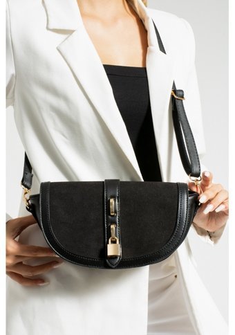 Valu Accessorize Kilit Detaylı Kadın Omuz Çantası Siyah