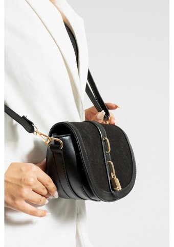 Valu Accessorize Kilit Detaylı Kadın Omuz Çantası Siyah