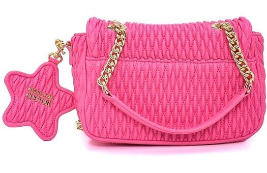 Versace Jeans Couture Kapaklı Yıldız Aynalı Kadın Omuz Çantası Pembe