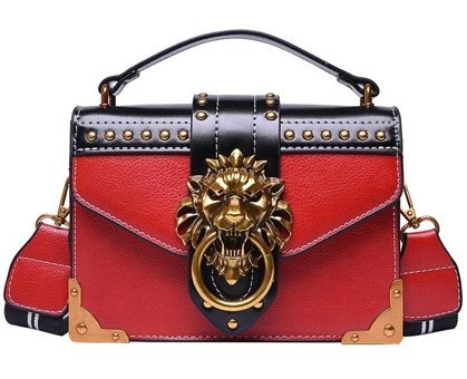 Worryfreeshopping Küçük Kare Kadın Omuz Çantası Kırmızı