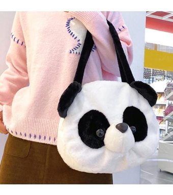 Magideal Suntek Parti Dış Mekan Çalışması Için Peluş Omuz Kadın Omuz Çantası Beyaz - Siyah