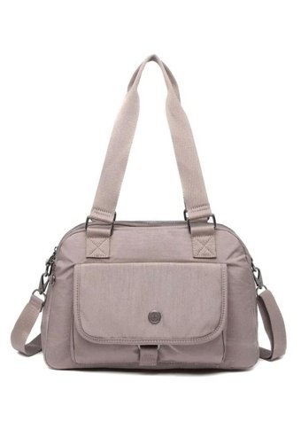 Smart Bags Krinkıl Metalik Kumaş Smbmt11 Kadın Omuz Çantası Vizon