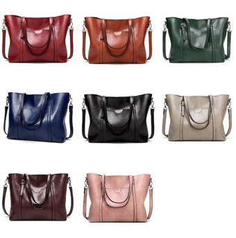 Cbtx Global 888G9 Yağlı Mum Deri AllMatch Moda Kadın Omuz Çantası Kırmızı