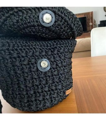 Nvsisters El Yapımı Kadın Omuz Çantası Siyah