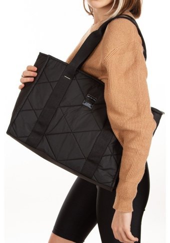 Bizoon 7000 Kapitone Desenli Shopper Kadın Omuz Çantası Siyah