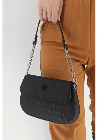 Çlk Accessories Gofraj Küçük Kapaklı Tr4065 Kadın Omuz Çantası Siyah