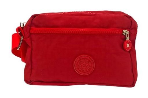 Çlk Accessories Krinkıl Kumaş 3 Bölme Kadın Omuz Çantası Kırmızı