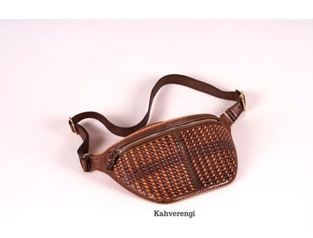 Gön Handmade Deri Bel Selp Kadın Omuz Çantası Kahverengi