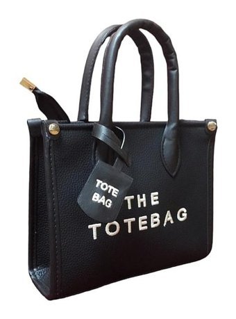 Zekton The Totebag Yazılı Suni Deri Kadın Omuz Çantası Siyah