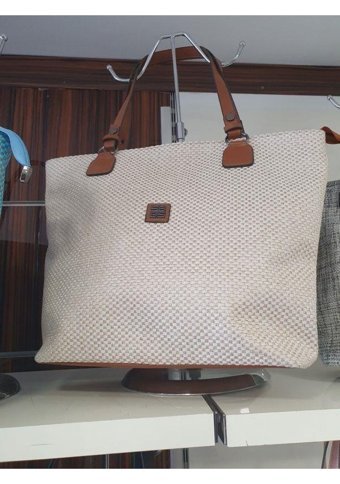 Butik İzmirden Keten Büyük Boy Plaj Şık Kadın Omuz Çantası Mavi