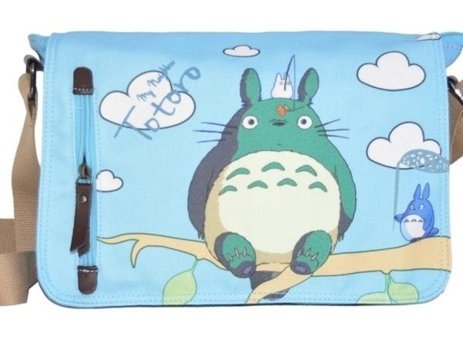 Jzcat Pamuklu Totoro Anime Kadın Omuz Çantası Mavi