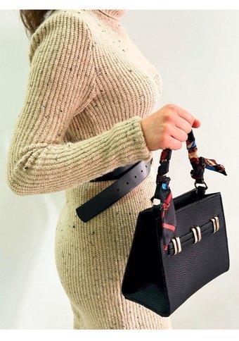 Kolexmoda Şallı Model Kadın Omuz Çantası Siyah