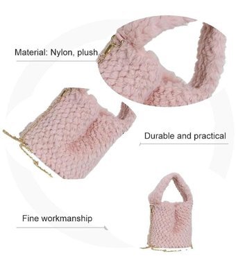Alibee Lady Handbag Kadın Peluş Tek Kadın Omuz Çantası Pembe