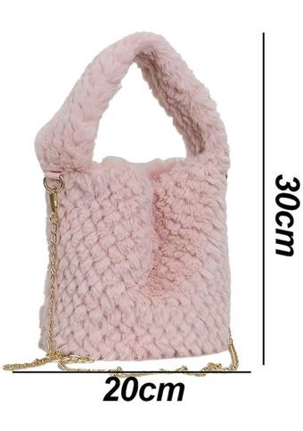 Alibee Lady Handbag Kadın Peluş Tek Kadın Omuz Çantası Pembe