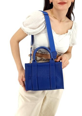 Çlk Accessories Yazı Spor Askı ElVe Tr6789 Kadın Omuz Çantası Mavi