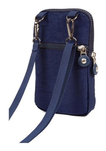 Newish Polo Krınkıl Kumaş Bölmeli Mini Kadın Omuz Çantası Lacivert
