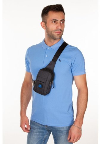 Adelina Bags Unisex Keten Bölmeli Kadın Omuz Çantası Siyah
