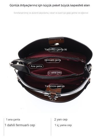 Summer Love Yüksek Kaliteli Dokulu Kova Vintage Moda Messenger Kadın Omuz Çantası Siyah