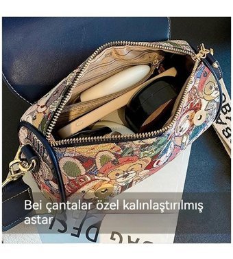 Oloey Ayı Desenli Kadın Omuz Çantası Pembe