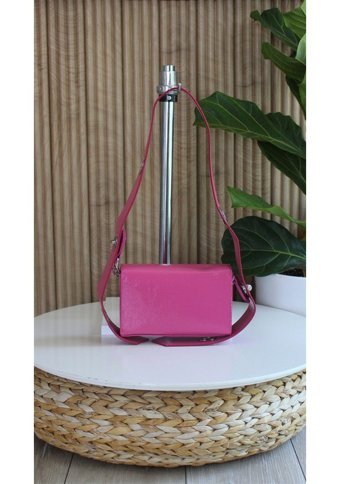 Watchofroyal Desenli Deri Ayarlanabilir Dina Kadın Omuz Çantası Pembe