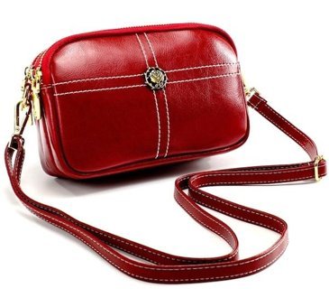 Sones 6061 Lady Retro Yağ Mumlu Deri Büyük Kapasiteli Kare Kadın Omuz Çantası Kırmızı