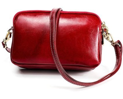 Sones 6061 Lady Retro Yağ Mumlu Deri Büyük Kapasiteli Kare Kadın Omuz Çantası Kırmızı