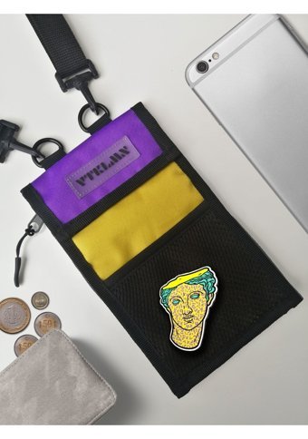 Vatkalimon Unisex Kadın Omuz Çantası Mor - Sarı