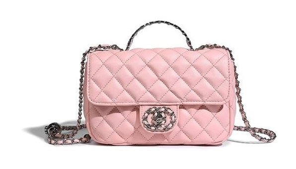 Layla Eşkenar Dörtgen Zincir El Tipi Kadın Omuz Çantası Açık Pembe