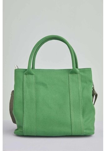 Manuka Çift Gözlü Kanvas Tote Bag Kadın Omuz Çantası Yeşil