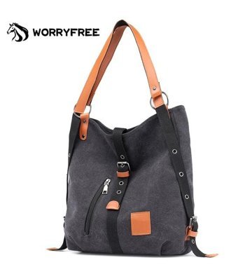 Worryfreeshopping Modası Kanvas Kadın Omuz Çantası Siyah