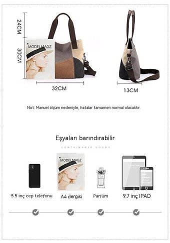 Happyplanet Kkf Omuz Büyük KapasiteliMelanj Kadın Omuz Çantası Gri Melanj
