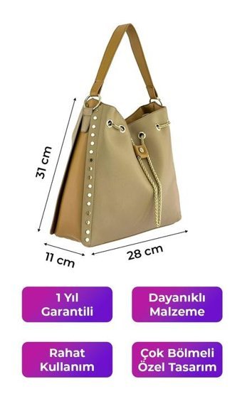 Kriste Bell 7247 Kadın Omuz Çantası Vizon
