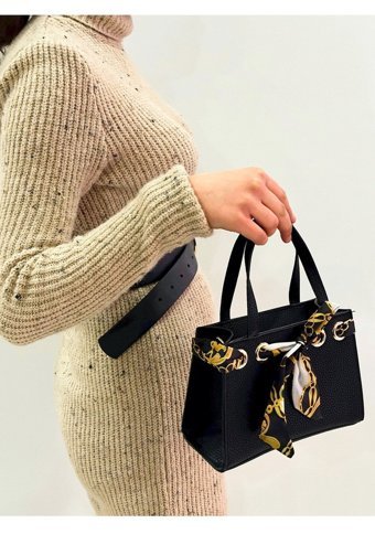 Kolexmoda Şallı Model Kadın Omuz Çantası Kahverengi