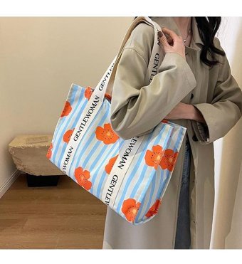 Yystore Ksq3949 Kanvas Şık Banliyö Kadın Omuz Çantası Çok Renkli