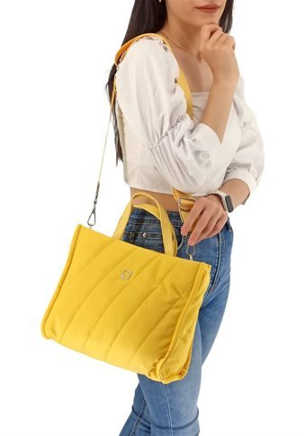 Çlk Accessories Kumaş Kadın Omuz Çantası Sarı