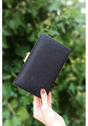 Çlk Accessories Simli Abiye Kare Model Trabiye03 Kadın Omuz Çantası Siyah
