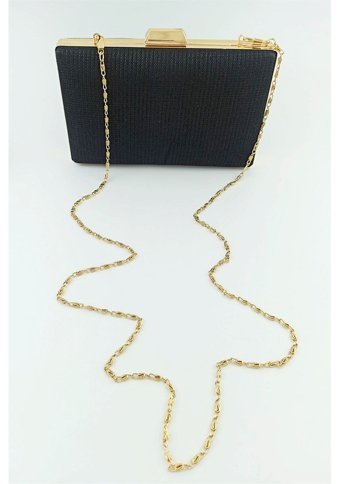 Çlk Accessories Simli Abiye Kare Model Trabiye03 Kadın Omuz Çantası Siyah