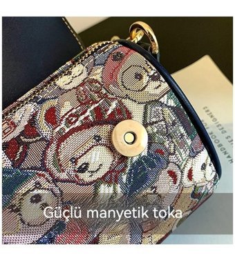 Eternal Luck Ayı Desenli Kadın Omuz Çantası Pembe
